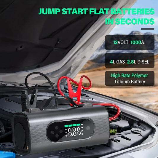 8-in-1 Portable Jump Pack - Compressor, Vacuum, Jump-Start, and More