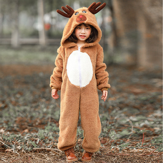 Children’s Christmas Reindeer Costume – Cozy Play Outfit