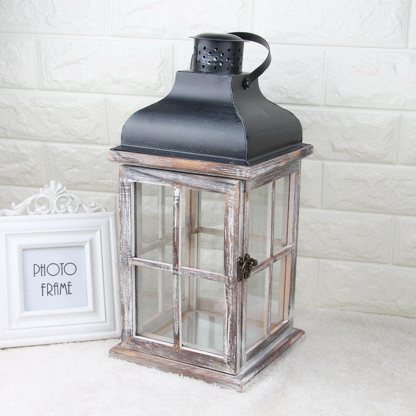 Rustic Retro Wooden Wind Lantern – Handcrafted Charm for Year-Round Decor