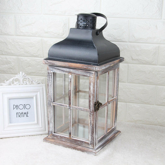 Rustic Retro Wooden Wind Lantern – Handcrafted Charm for Year-Round Decor