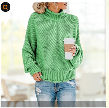 Women’s Chunky Knit Turtleneck Sweater – Cozy Winter Pullover