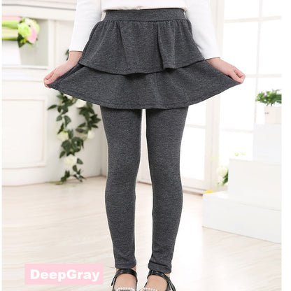 Girls’ Skirted Leggings – Cotton Culottes Pants