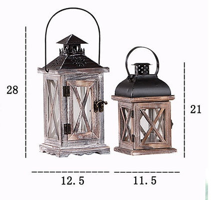 Rustic Retro Wooden Wind Lantern – Handcrafted Charm for Year-Round Decor
