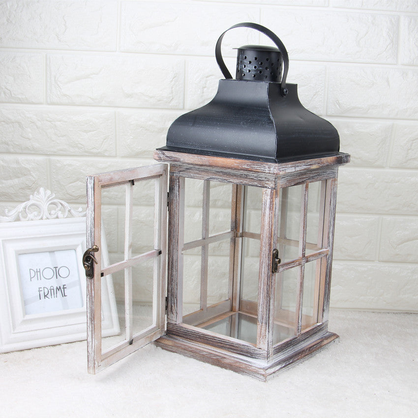 Rustic Retro Wooden Wind Lantern – Handcrafted Charm for Year-Round Decor
