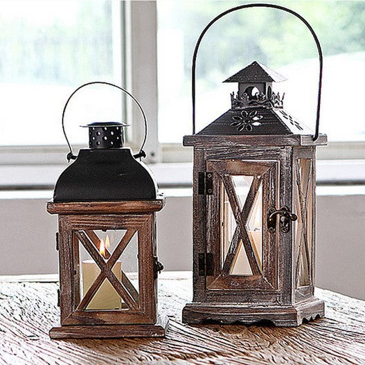 Rustic Retro Wooden Wind Lantern – Handcrafted Charm for Year-Round Decor