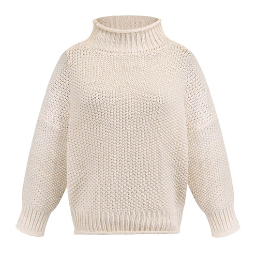 Women’s Chunky Knit Turtleneck Sweater – Cozy Winter Pullover