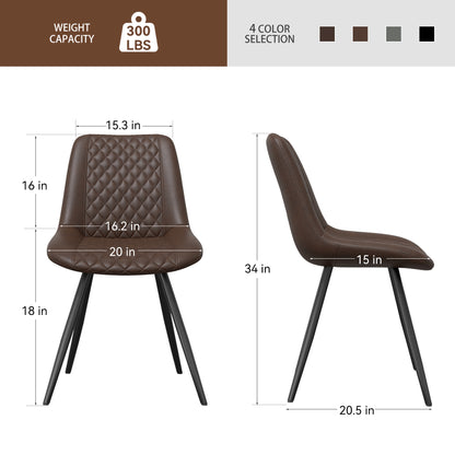 Modern Dining Chairs - 2pc Set