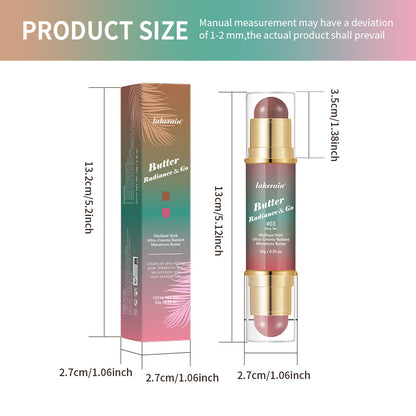 Butter Radiance & Go Blush Stick – Creamy Dual-End Blusher & Highlighter Stick