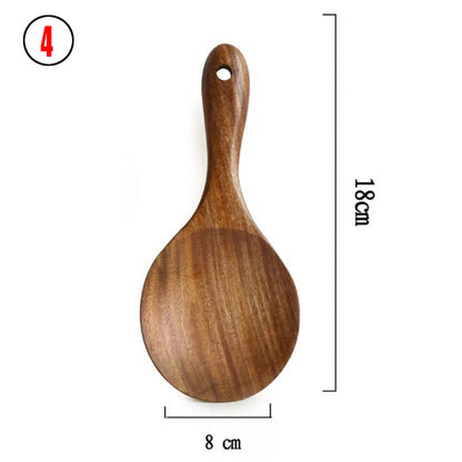 Rustic Thailand Teak Kitchen Tool Set – Eco-Friendly Wooden Utensils