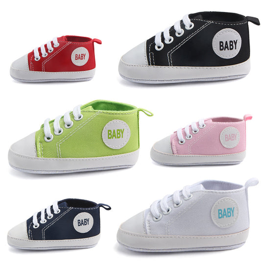 Baby Canvas Sneakers – Soft Sole First Walker Shoes (0–18M)