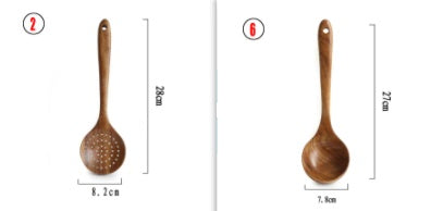 Rustic Thailand Teak Kitchen Tool Set – Eco-Friendly Wooden Utensils