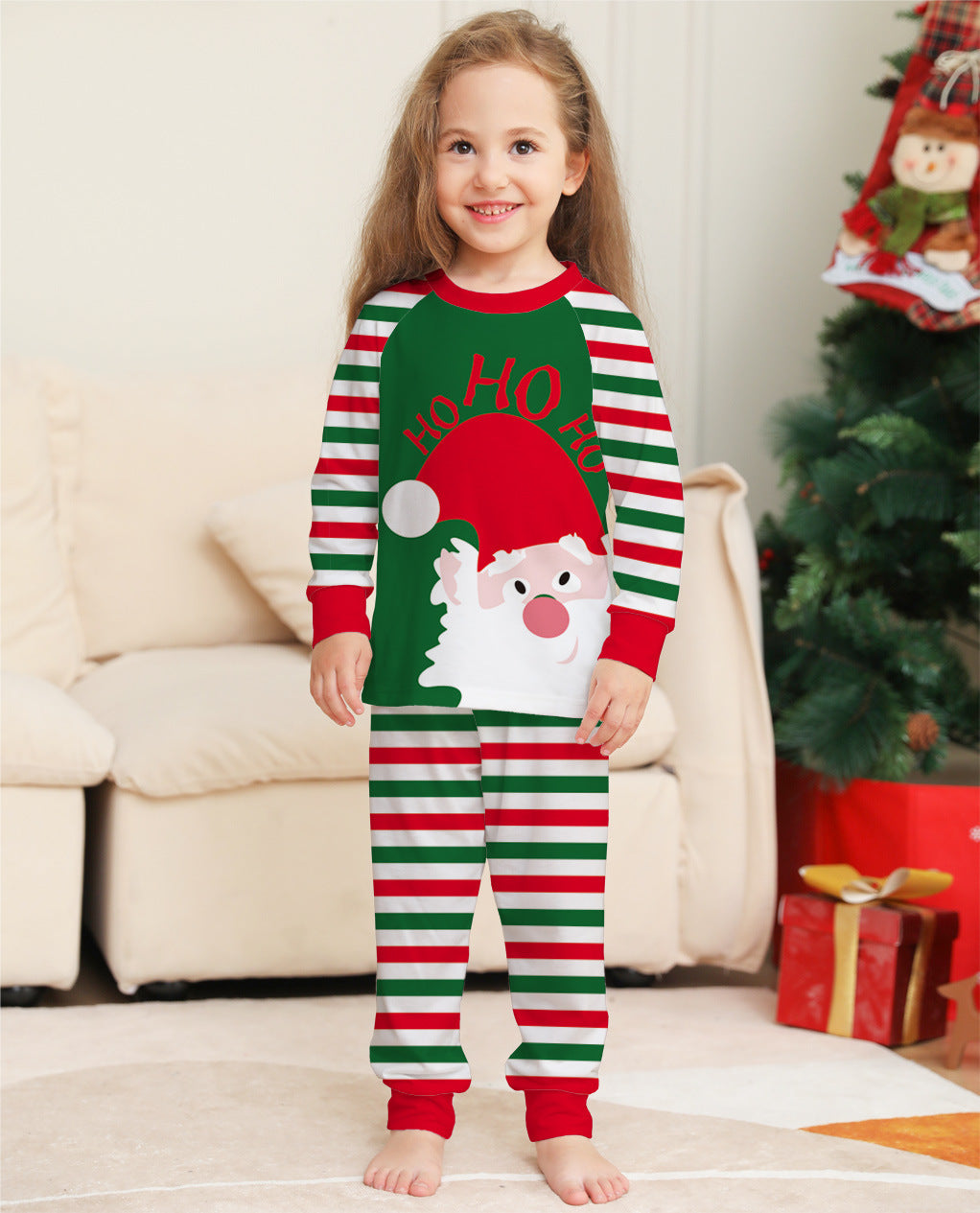 Matching Santa Stripe Christmas Pajamas – Holiday Cotton Sleepwear