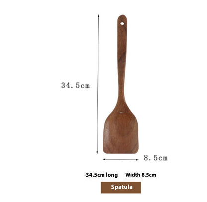 Rustic Thailand Teak Kitchen Tool Set – Eco-Friendly Wooden Utensils