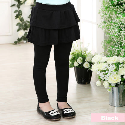 Girls’ Skirted Leggings – Cotton Culottes Pants