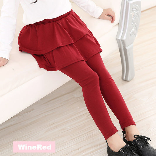 Girls’ Skirted Leggings – Cotton Culottes Pants