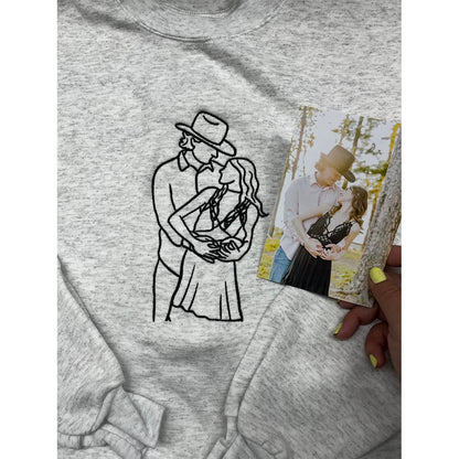 Embroidery Custom Couple Hooded Sweatshirt
