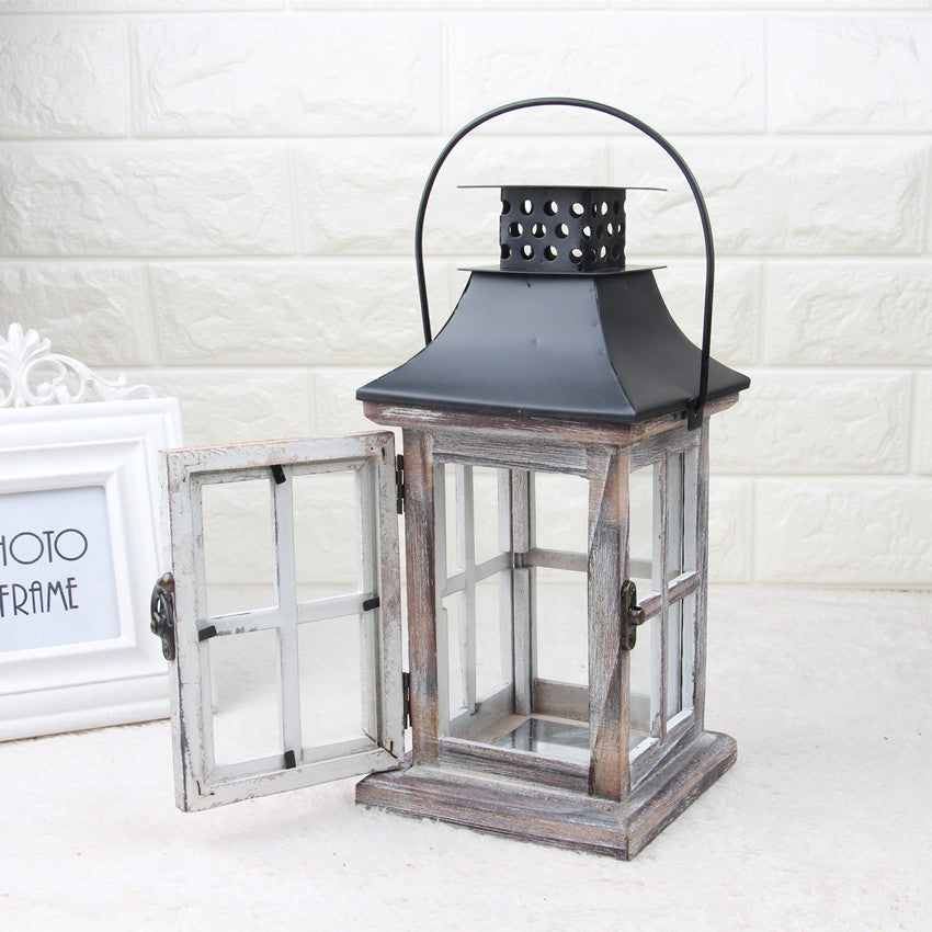 Rustic Retro Wooden Wind Lantern – Handcrafted Charm for Year-Round Decor