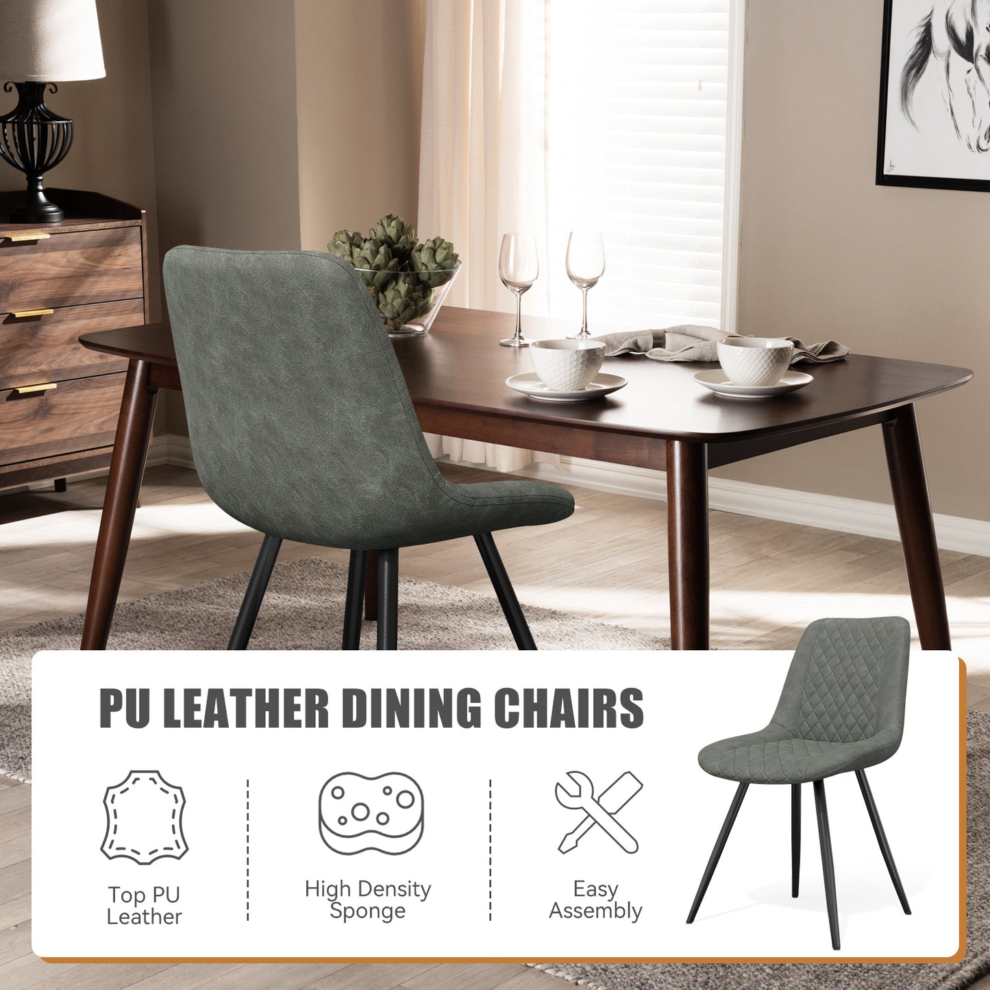 Modern Dining Chairs - 2pc Set