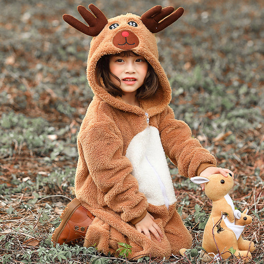 Children’s Christmas Reindeer Costume – Cozy Play Outfit