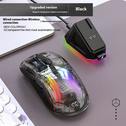 Wireless RGB Transparent Gaming Mouse - Comes with Charging Dock
