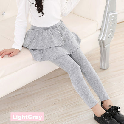 Girls’ Skirted Leggings – Cotton Culottes Pants