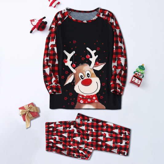 Family Matching Christmas Pajamas – Red Plaid Reindeer Set
