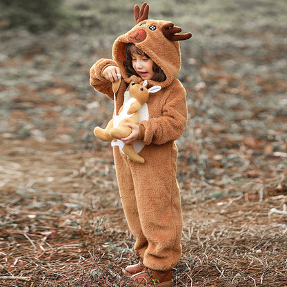Children’s Christmas Reindeer Costume – Cozy Play Outfit
