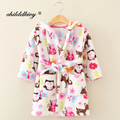 Kids’ Plush Pajama Robe – Multiple Fun Prints