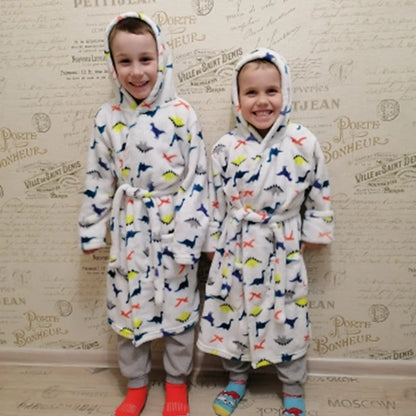Kids’ Plush Pajama Robe – Multiple Fun Prints