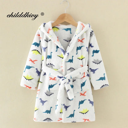 Kids’ Plush Pajama Robe – Multiple Fun Prints