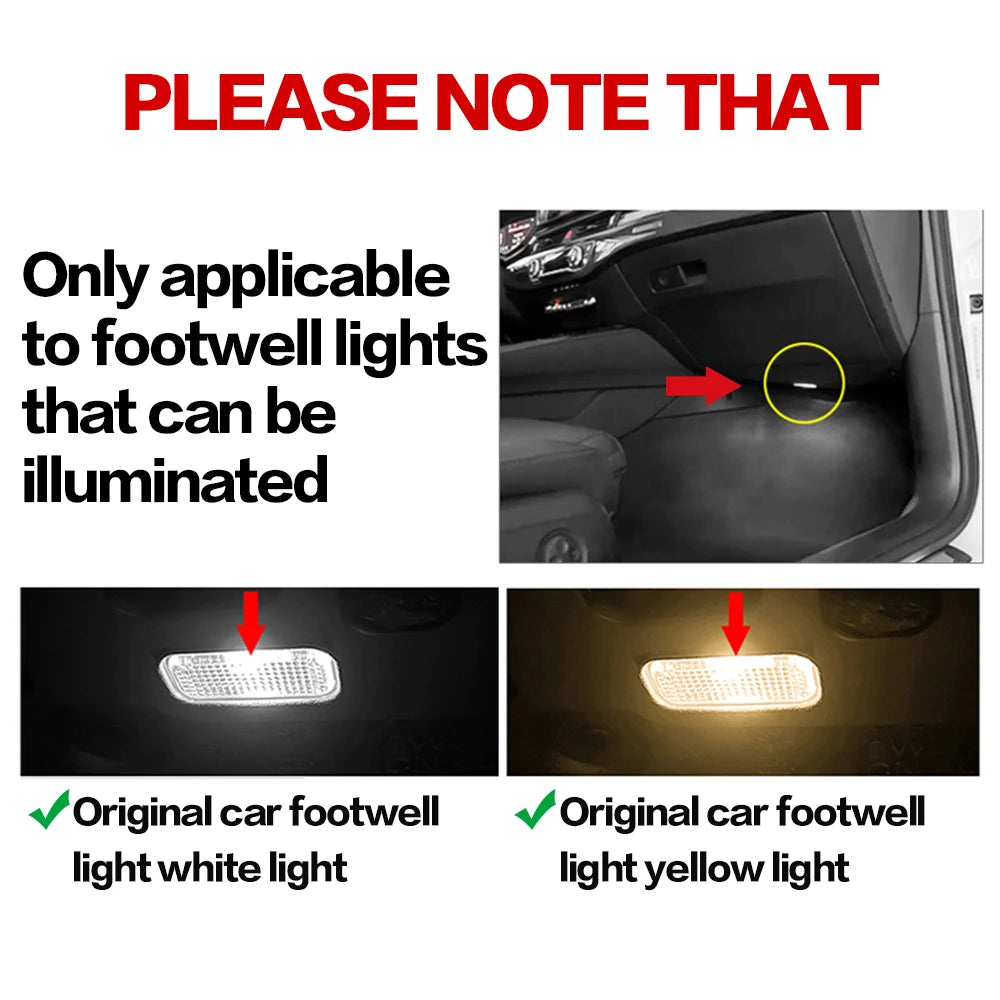Audi LED Footwell Lights – Multi-Color, Touch Control, Factory Fit (2 Pack)