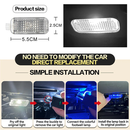 Audi LED Footwell Lights – Multi-Color, Touch Control, Factory Fit (2 Pack)