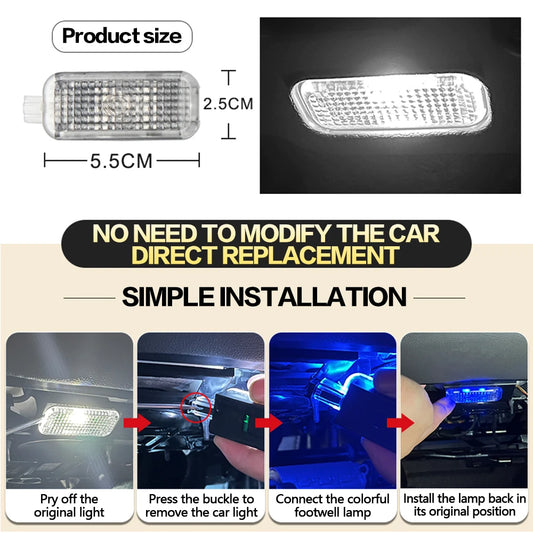 Audi LED Footwell Lights – Multi-Color, Touch Control, Factory Fit (2 Pack)