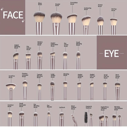 MAANGE 30pcs Professional Makeup Brush Set (Bag Included)