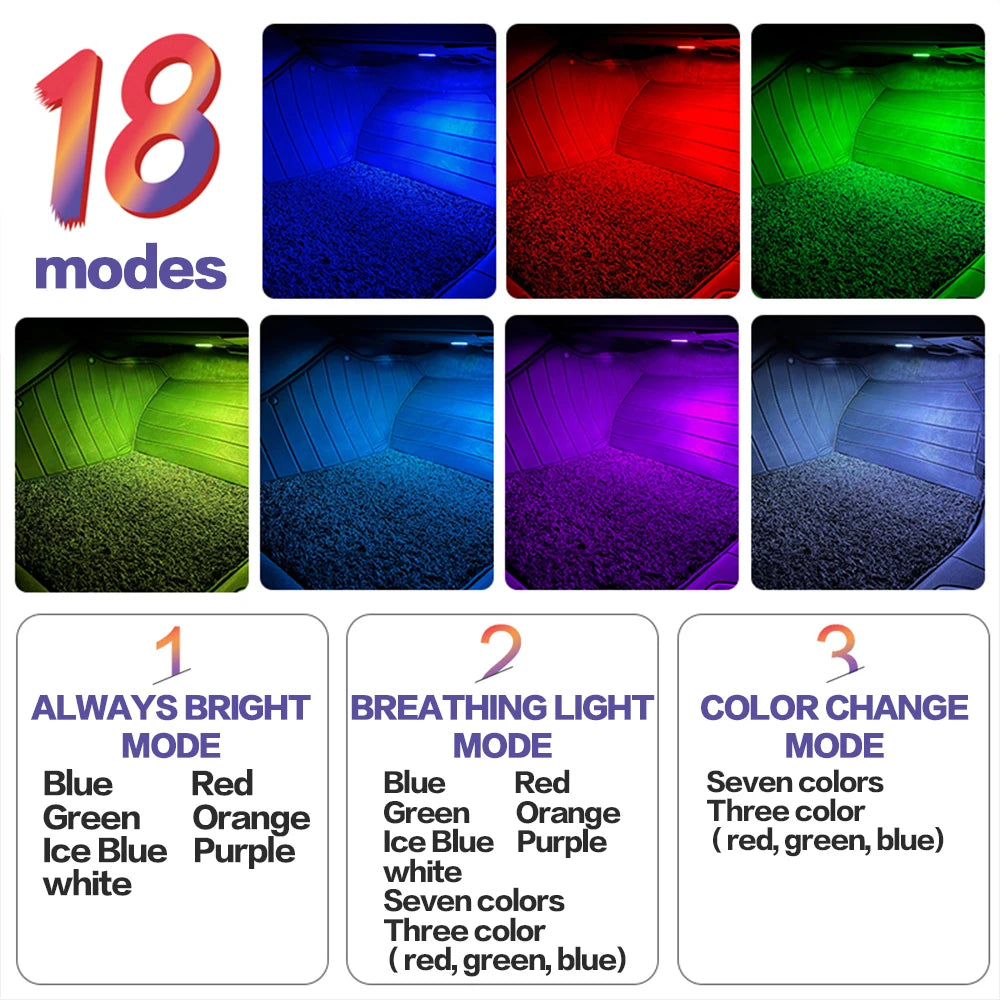 Audi LED Footwell Lights – Multi-Color, Touch Control, Factory Fit (2 Pack)