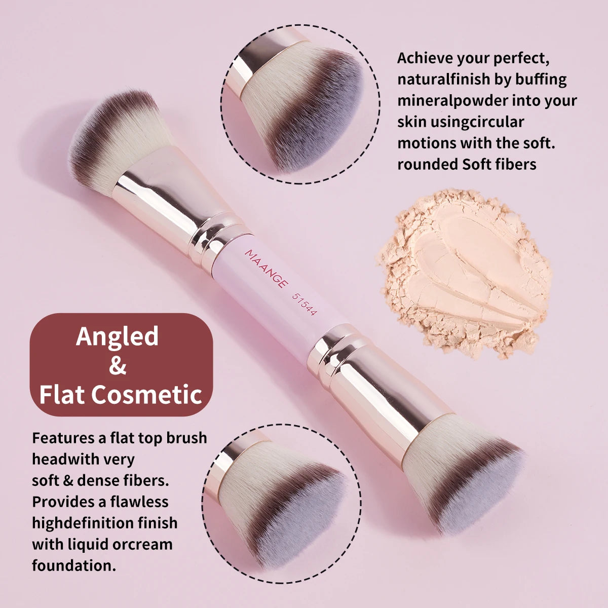 MAANGE 4pcs Basic Makeup Brushes Set With Box Dual-ended Foundations Powder Blush
