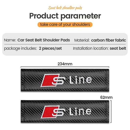 Audi Carbon Fiber Seat Belt Cover 2pc