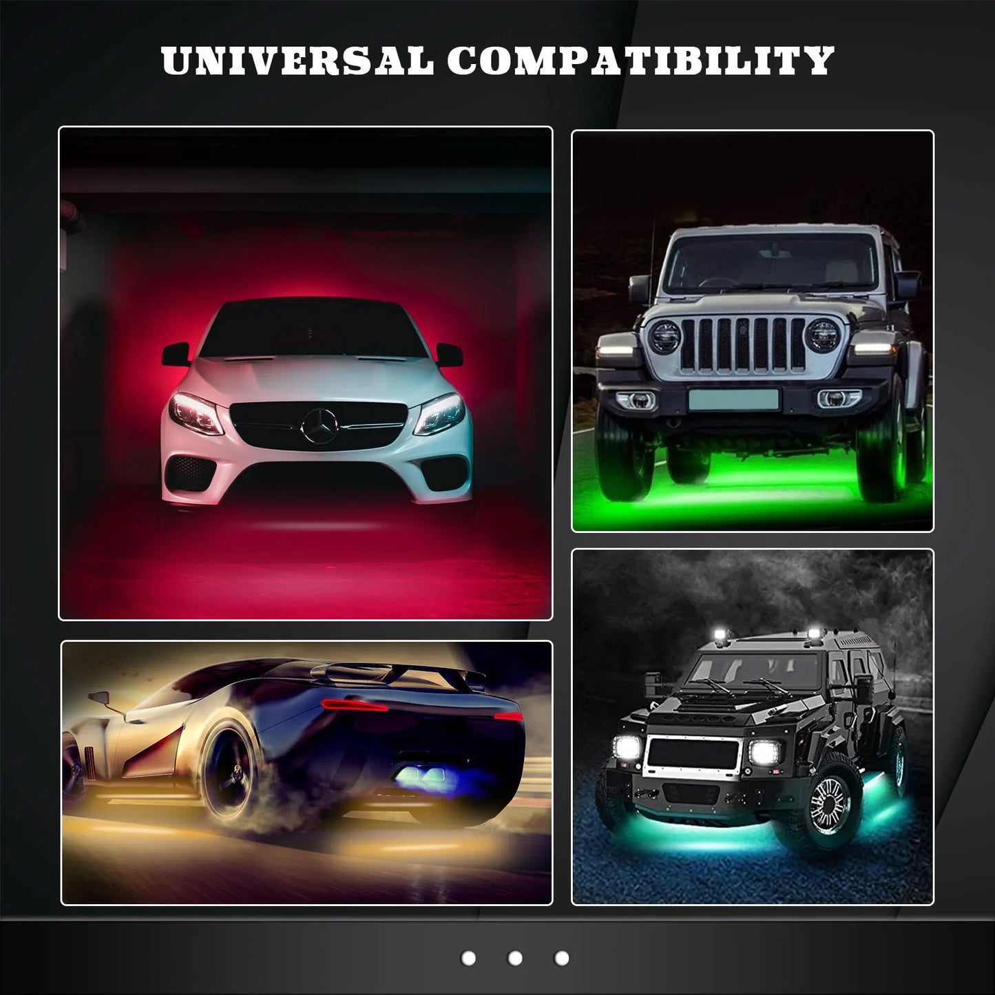 Dynamic Car Underglow Light Kit and Replacement Parts