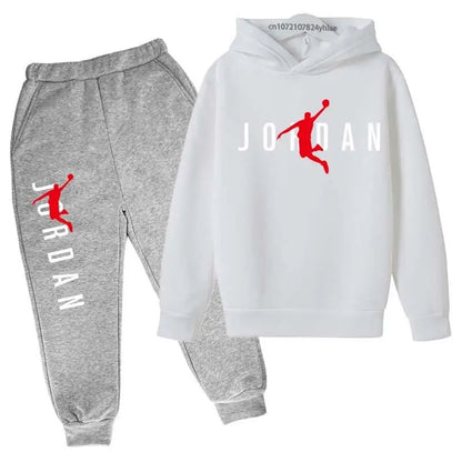 Kids Simple Letter Print 2pcs Hoodie+Pants Tracksuits