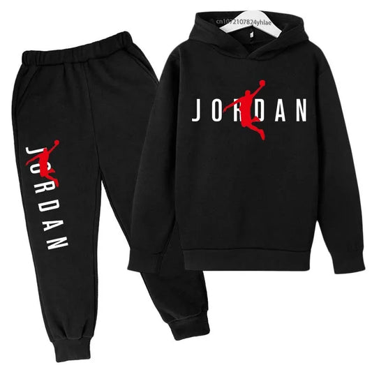 Kids Simple Letter Print 2pcs Hoodie+Pants Tracksuits