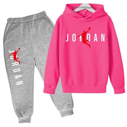 Kids Simple Letter Print 2pcs Hoodie+Pants Tracksuits