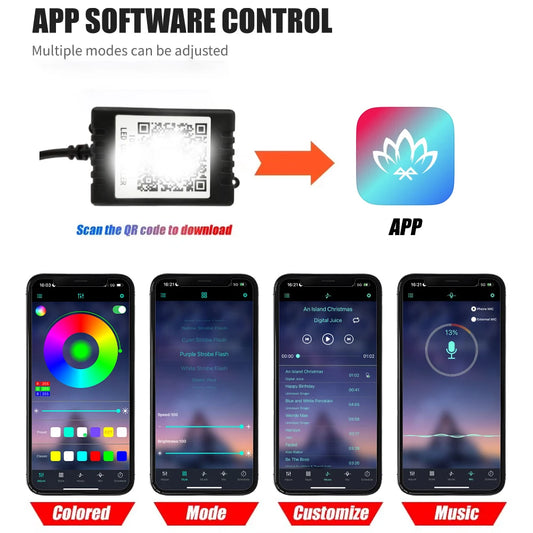 Audi LED Footwell Light New Version –  App Control & Touch (2 or 4 Pack)