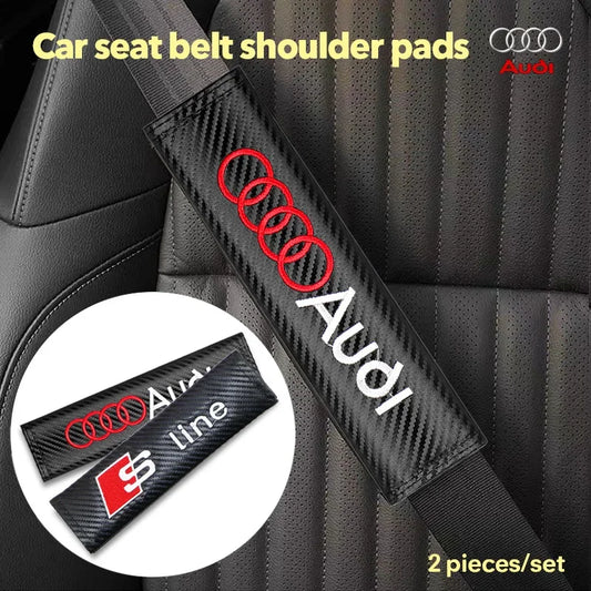 Audi Carbon Fiber Seat Belt Cover 2pc