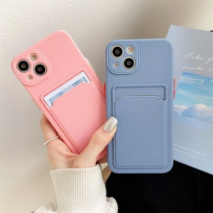 Silicone iPhone Case and Card Holder - Multiple Styles & Colors