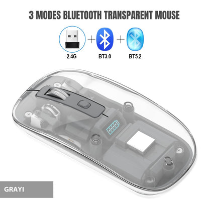 Transparent Wireless Mouse - Three Connection Modes