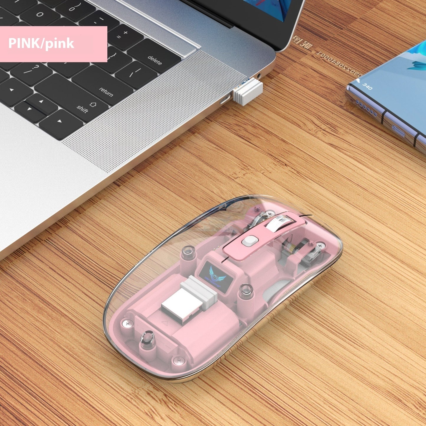 Transparent Wireless Mouse - Three Connection Modes