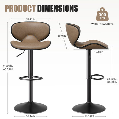 Modern Adjustable Bar Stools - 2pc Set
