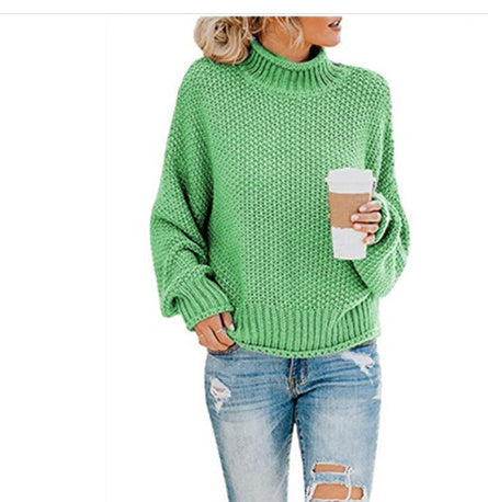 Women’s Chunky Knit Turtleneck Sweater – Cozy Winter Pullover
