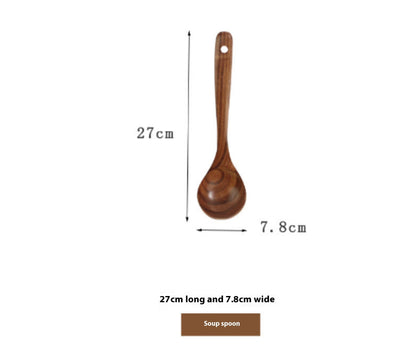 Rustic Thailand Teak Kitchen Tool Set – Eco-Friendly Wooden Utensils