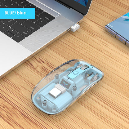 Transparent Wireless Mouse - Three Connection Modes